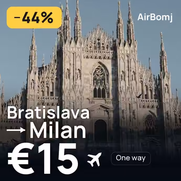 Bratislava → Milan for €15