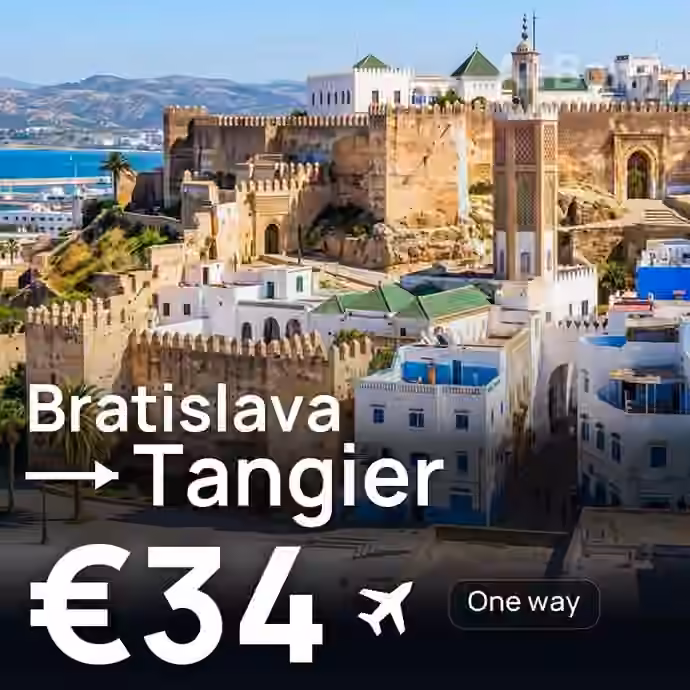 Bratislava → Tangier for €34