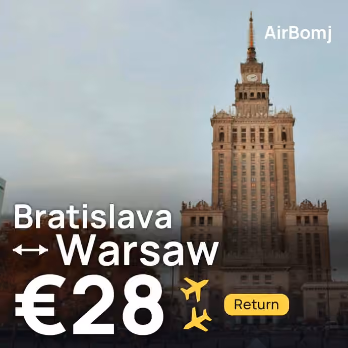 Bratislava → Warsaw for €28