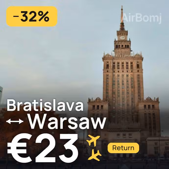 Bratislava → Warsaw for €23