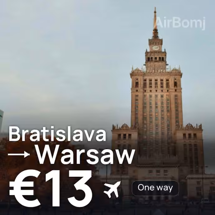 Bratislava → Warsaw for €13