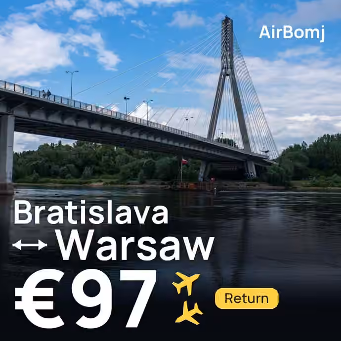 Bratislava → Warsaw for €97