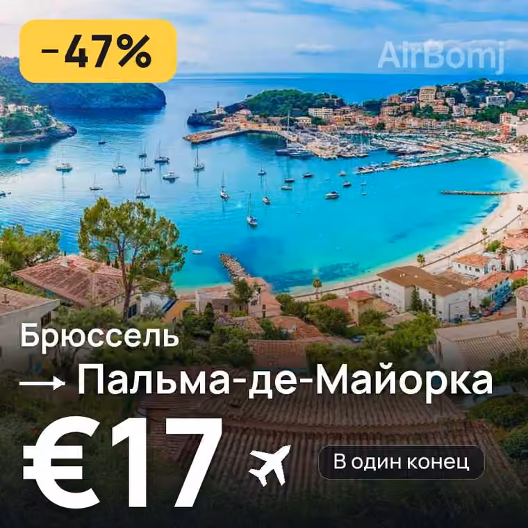 Брюссель → Пальма-де-Майорка за €17
