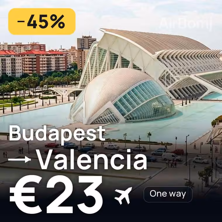 Budapest → Valencia for €23