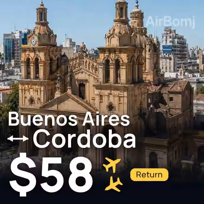 Buenos Aires → Cordoba for $58