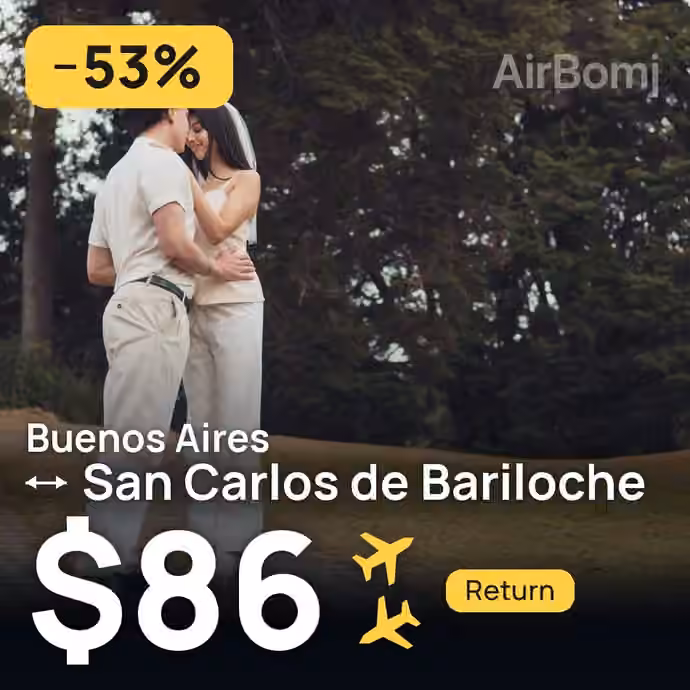 Buenos Aires → San Carlos de Bariloche for $86
