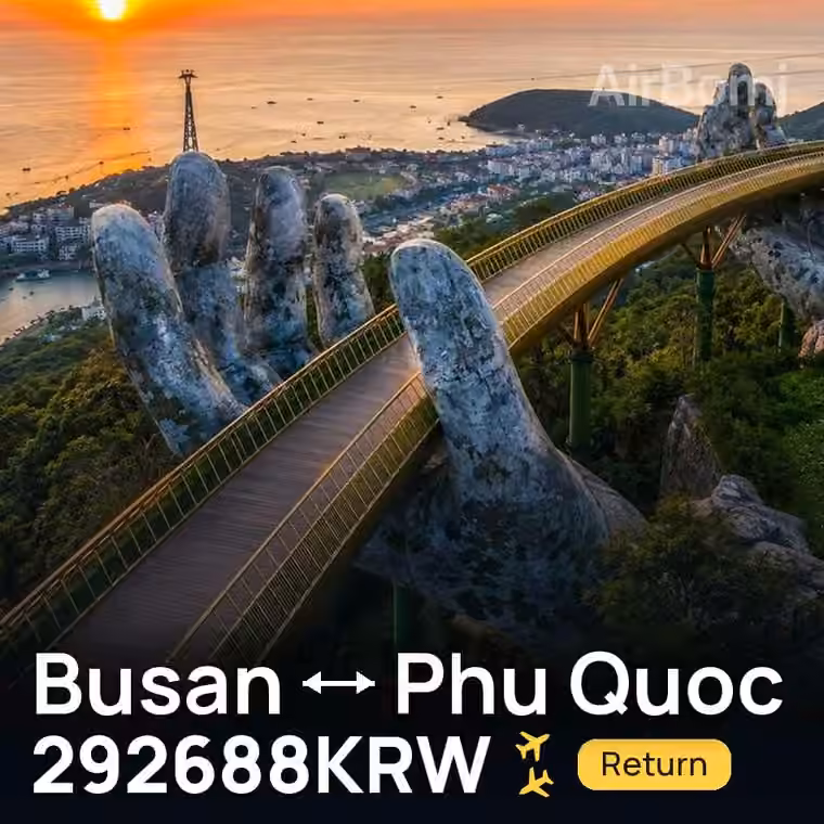 Busan → Phu Quoc for 292688 KRW