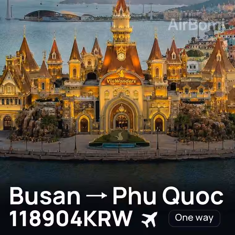 Busan → Phu Quoc for 130045 KRW
