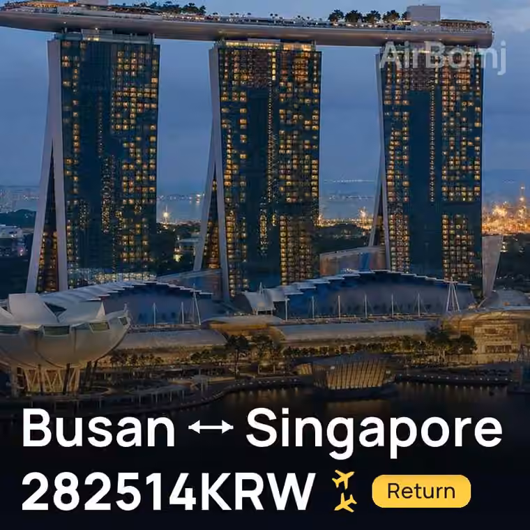 Busan → Singapore for 282514 KRW