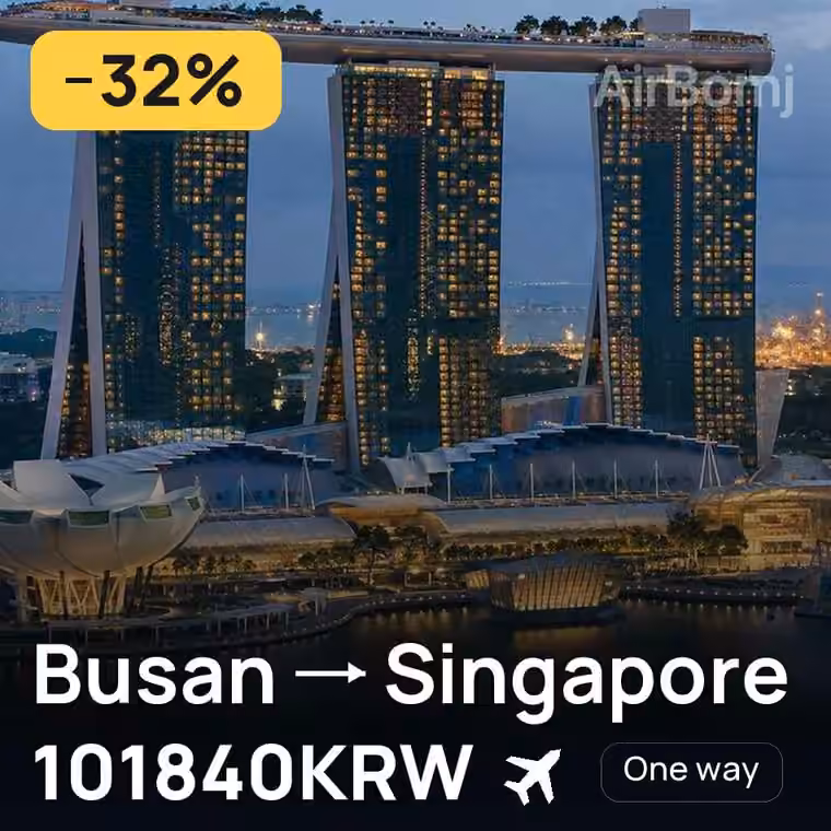 Busan → Singapore for 101840 KRW