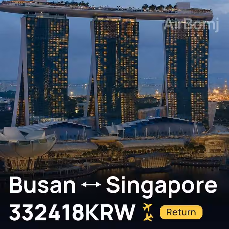 Busan → Singapore for 332418 KRW