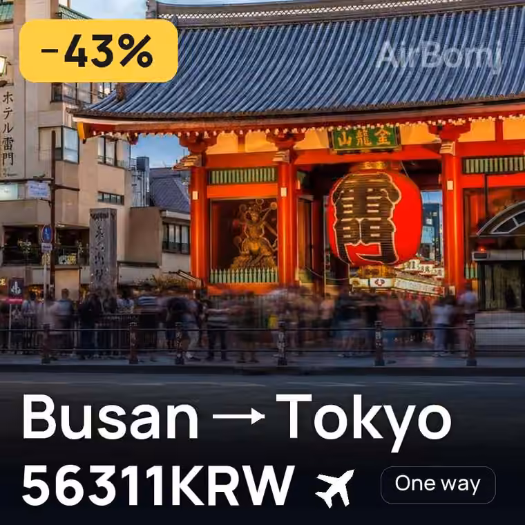 Busan → Tokyo for 56311 KRW