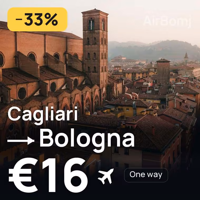 Cagliari → Bologna for €16