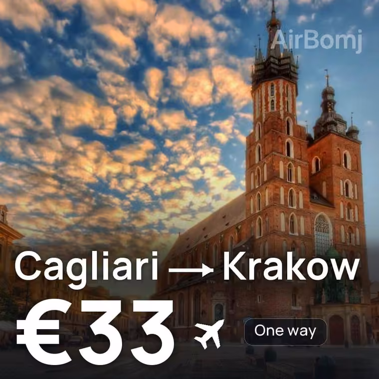Cagliari → Krakow for €33
