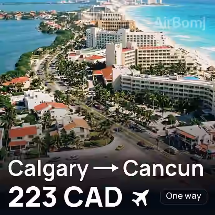 Calgary → Cancun for 223 CAD