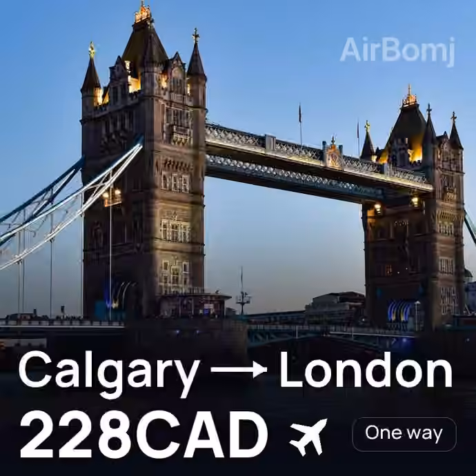 Calgary → London for 228 CAD