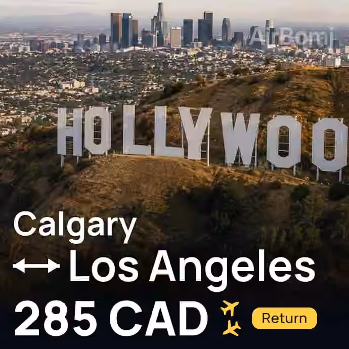 Calgary → Los Angeles for 285 CAD