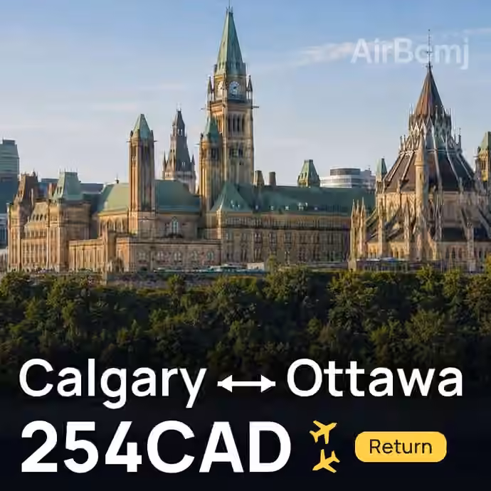 Calgary → Ottawa for 254 CAD