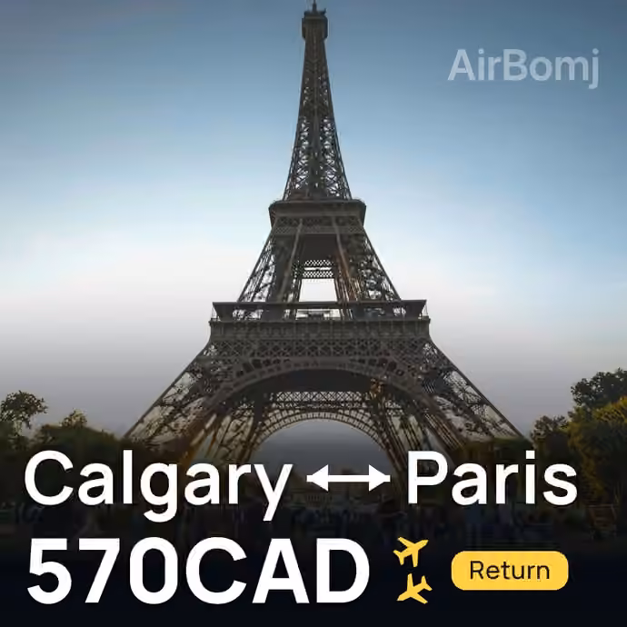 Calgary → Paris for 570 CAD