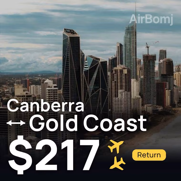 Canberra → Gold Coast for $217