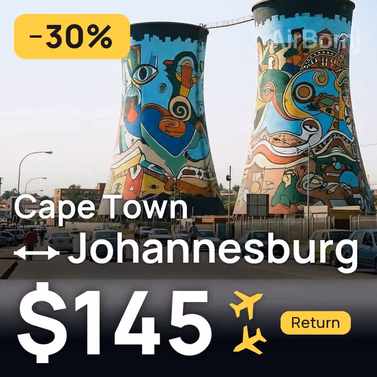 Cape Town → Johannesburg for $147