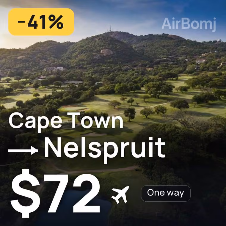 Cape Town → Nelspruit for $72