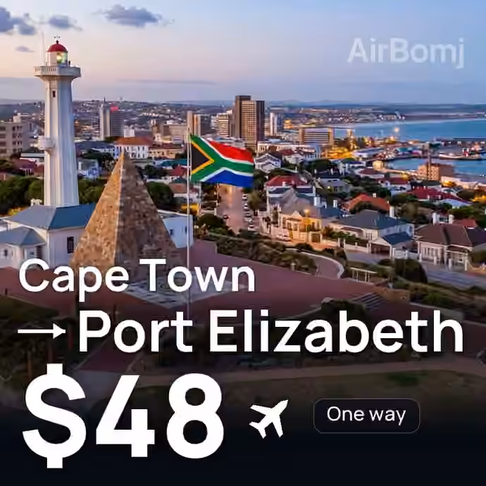 Cape Town → Port Elizabeth for $48