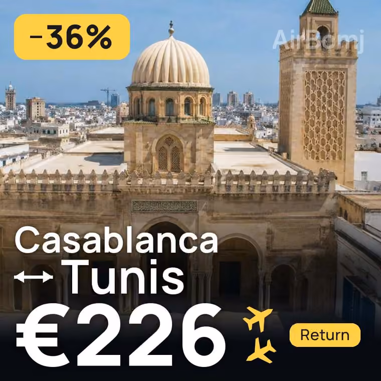 Casablanca → Tunis for €226
