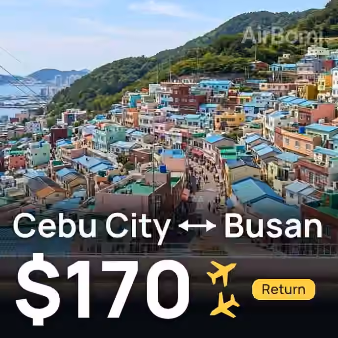 Cebu City → Busan for $170