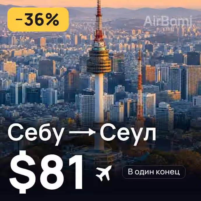 Себу → Сеул за $81