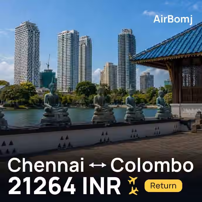 Chennai → Colombo for 21264 INR
