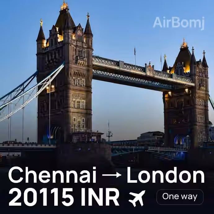 Chennai → London for 20115 INR