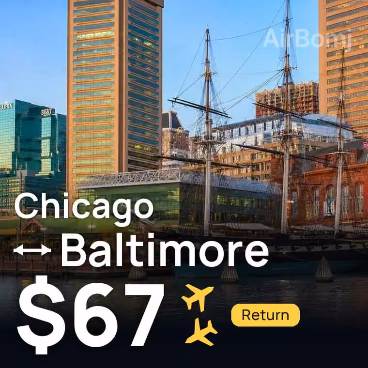 Chicago → Baltimore for $67