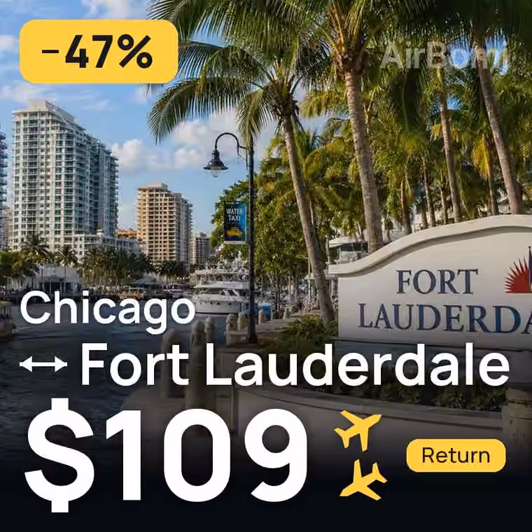 Chicago → Fort Lauderdale for $109