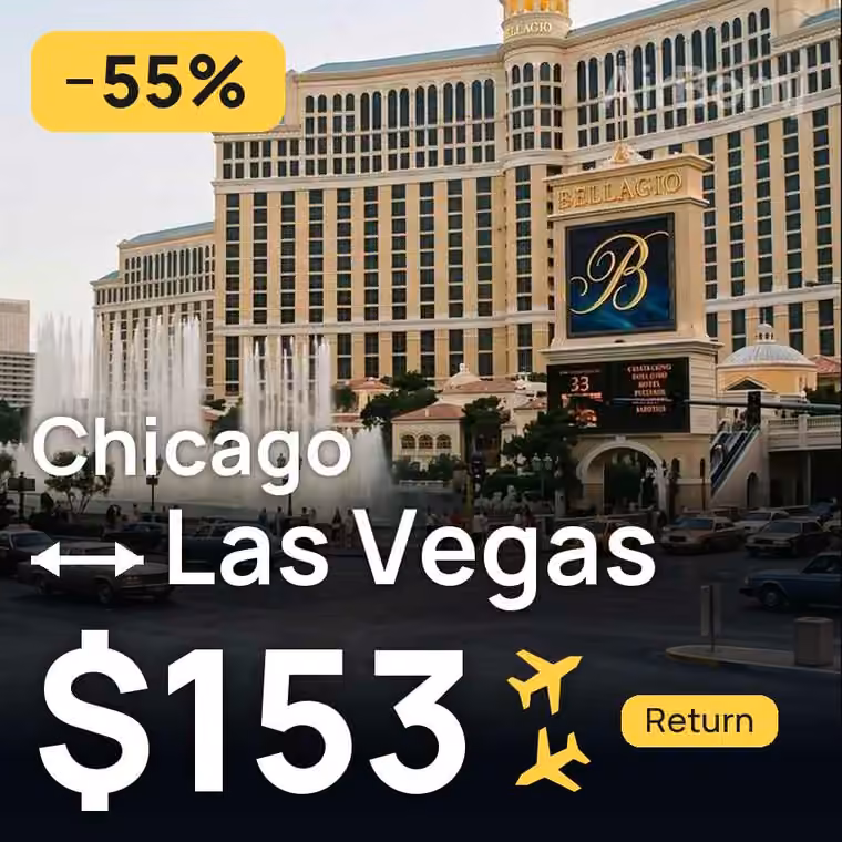 Chicago → Las Vegas for $153