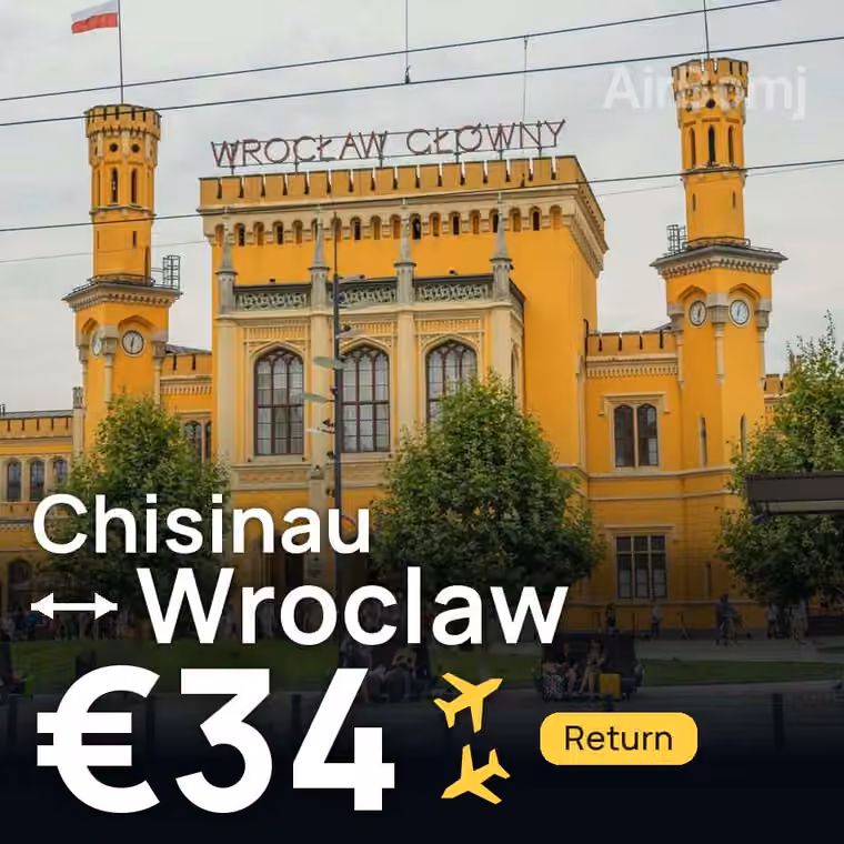 Chisinau → Wroclaw for €34
