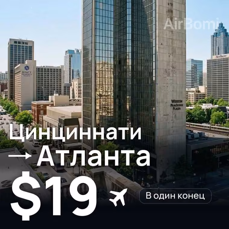 Цинциннати → Атланта за $19