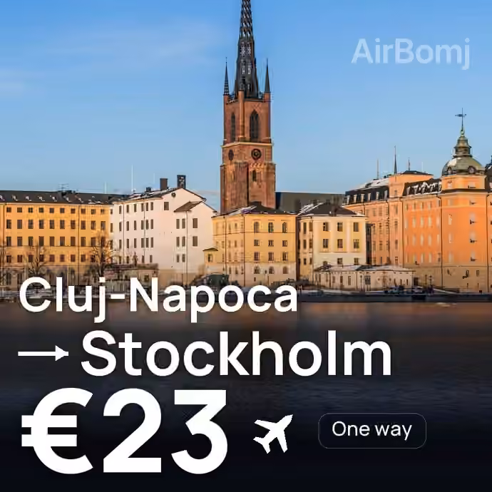 Cluj-Napoca → Stockholm for €23