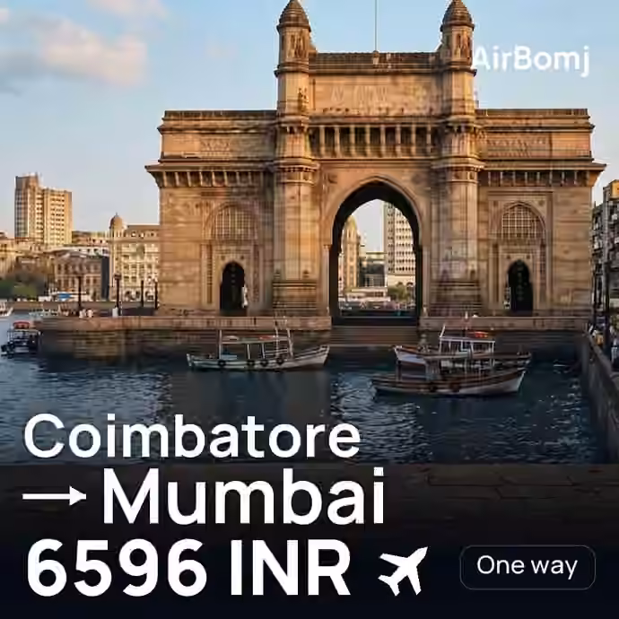 Coimbatore → Mumbai for 6596 INR