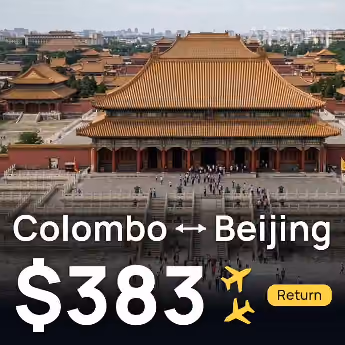 Colombo → Beijing for $383