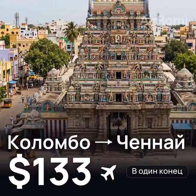 Коломбо → Ченнай за $195