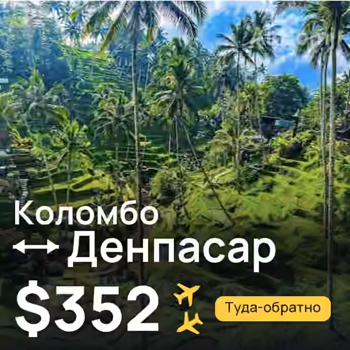 Коломбо → Денпасар (Бали) за $352