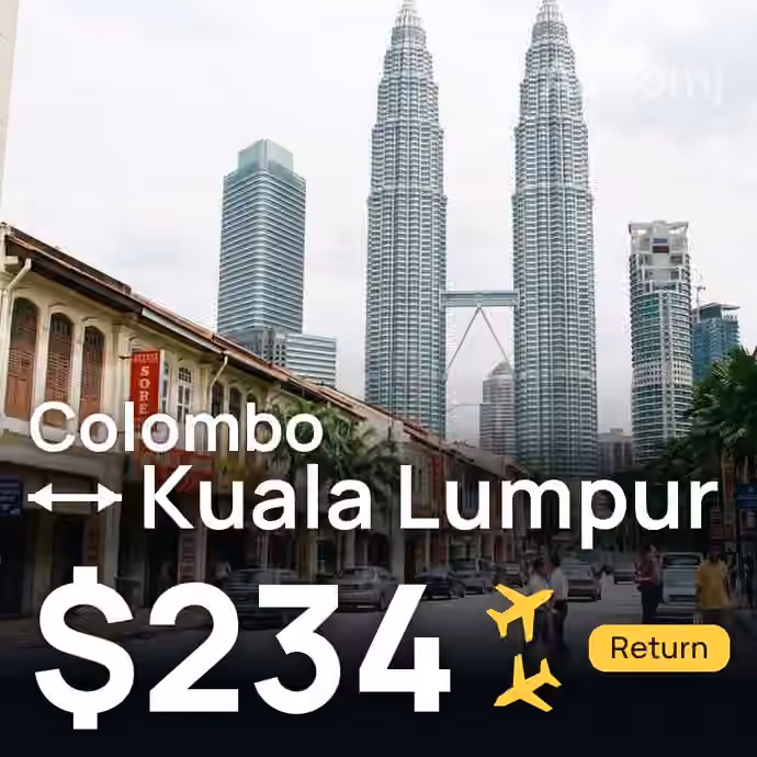 Colombo → Kuala Lumpur for $234