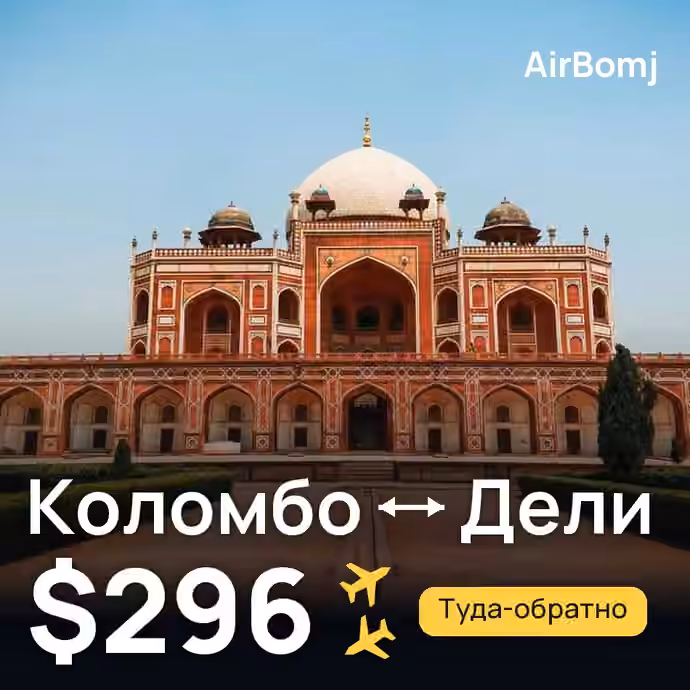 Коломбо → Дели — лучшая цена $296