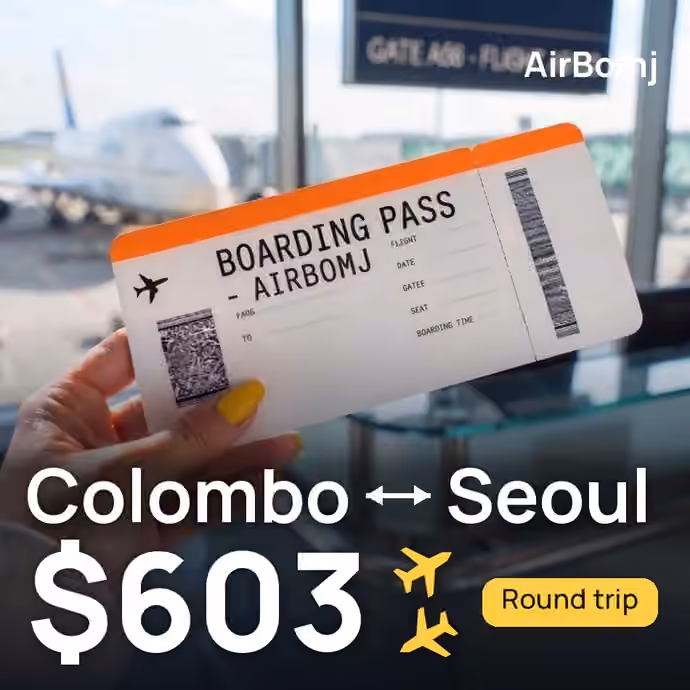 Colombo → Seoul for €532