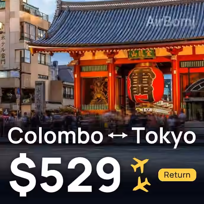 Colombo → Tokyo for $529