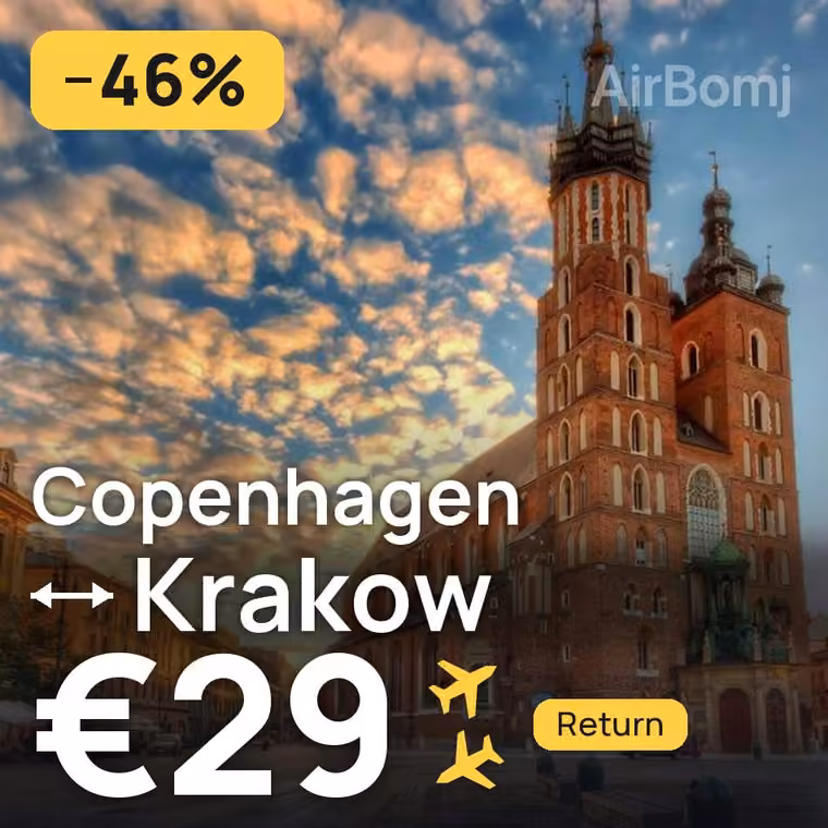 Copenhagen → Krakow for €33