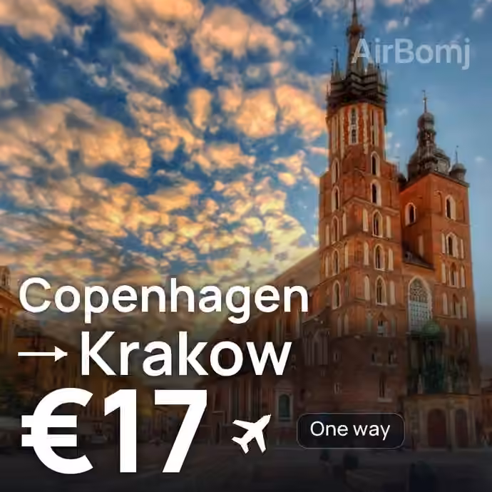 Copenhagen → Krakow for €17