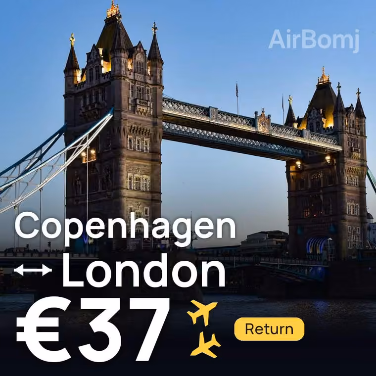 Copenhagen → London for €37