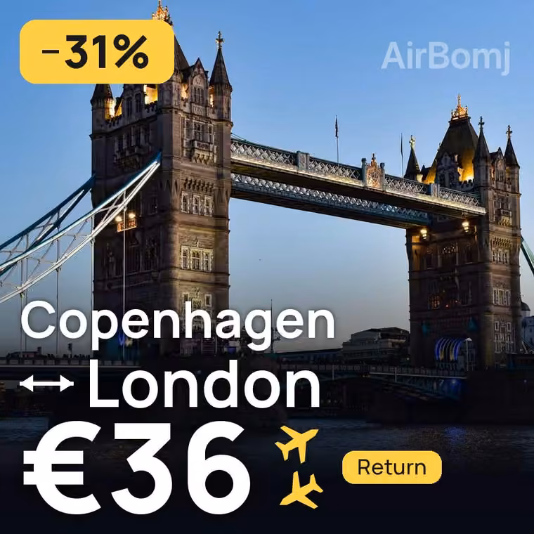 Copenhagen → London for €36